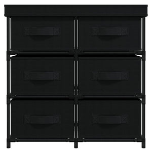 Armadietto con 6 Cassetti 55x29x55 cm Nero in Acciaiocod mxl 121014