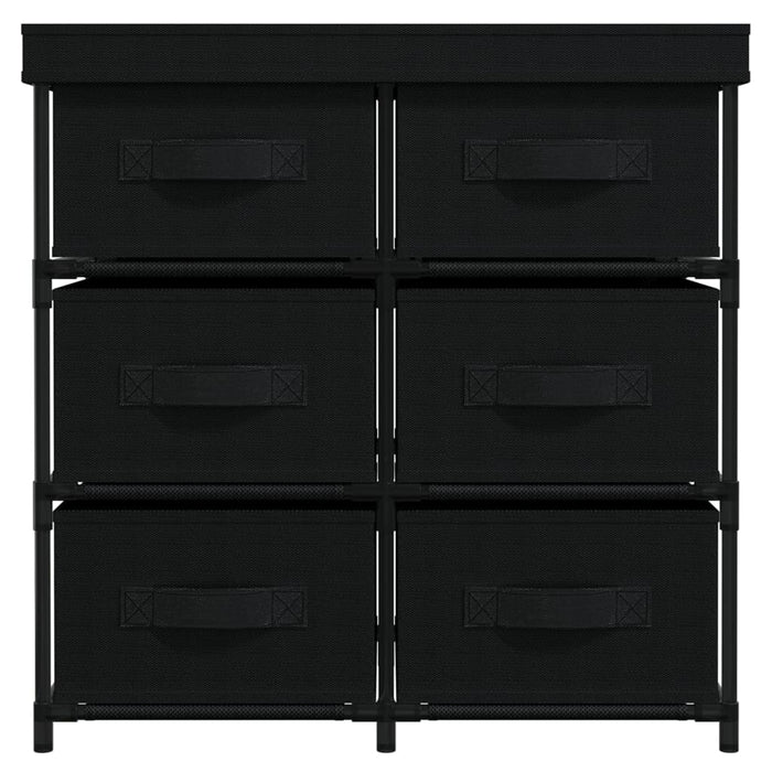 Armadietto con 6 Cassetti 55x29x55 cm Nero in Acciaiocod mxl 121014