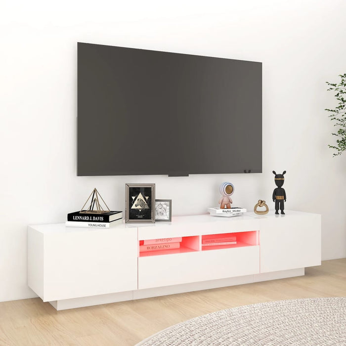 Mobile Porta TV con Luci LED Bianco 180x35x40 cm cod mxl 34036