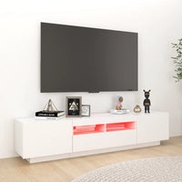 Mobile Porta TV con Luci LED-Credenza TV Bianco 180x35x40 cm