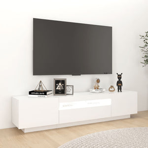 Mobile Porta TV con Luci LED-Credenza TV Bianco 180x35x40 cm