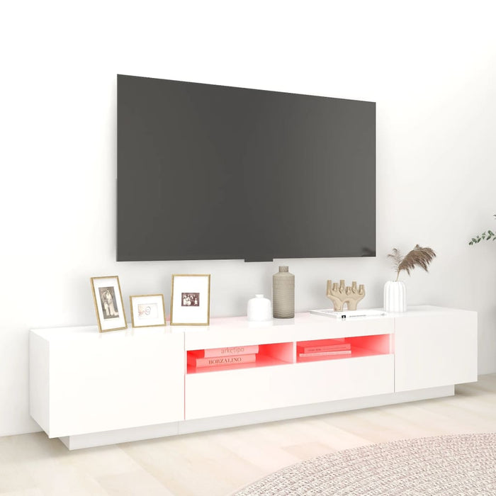 Mobile Porta TV con Luci LED Bianco 200x35x40 cm 3081906