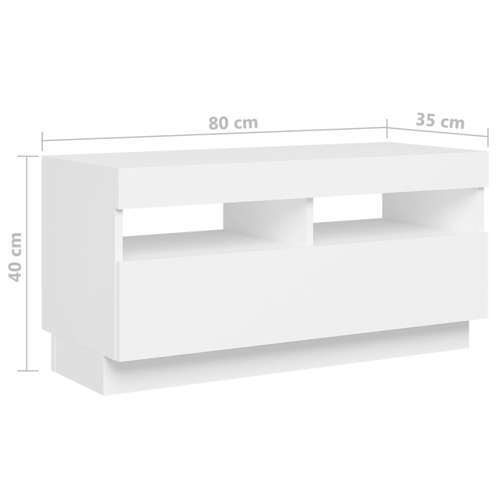 Mobile Porta TV con Luci LED Bianco 260x35x40 cm