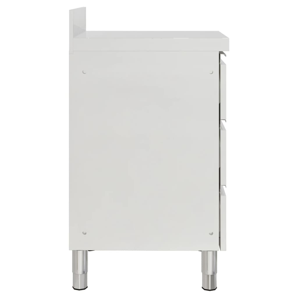 Mobiletto da cucina commerciale con 3 cassetti 50x60x96 cm 151179