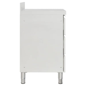 Mobiletto da cucina commerciale con 3 cassetti 50x60x96 cm 151179
