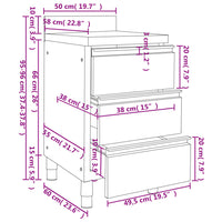 Mobiletto da cucina-Armadio da cucina commerciale con 3 cassetti 50x60x96 cm