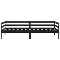 Dormeuse Nera in Legno Massello di Pino 90x200 cm 806934