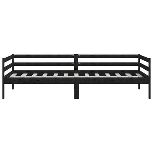 Dormeuse Nera in Legno Massello di Pino 90x200 cm 806934