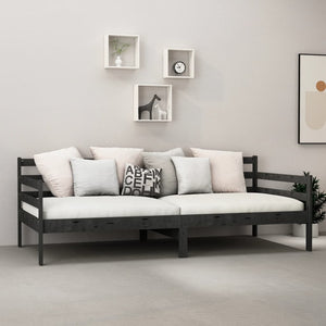 Dormeuse Nera in Legno Massello di Pino 90x200 cm 806939