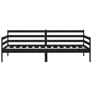 Dormeuse Nera in Legno Massello di Pino 90x200 cm 806939