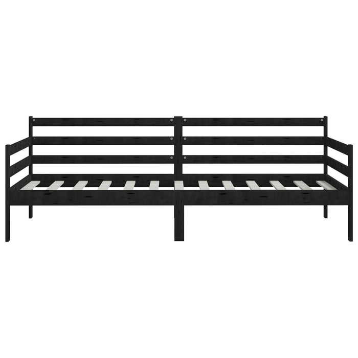 Dormeuse Nera in Legno Massello di Pino 90x200 cm 806939