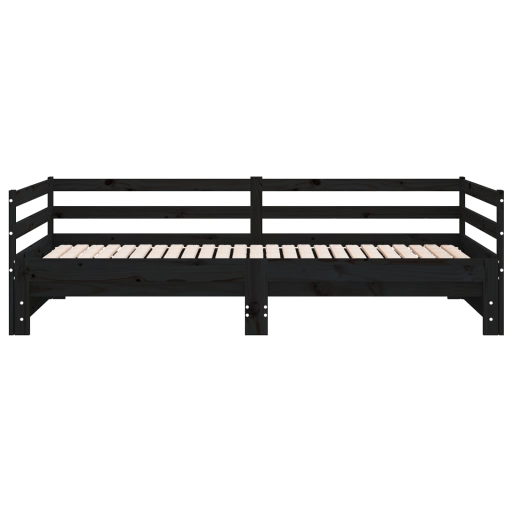 Dormeuse Estraibile Nera Massello di Pino 2x(90x200) cm 806954