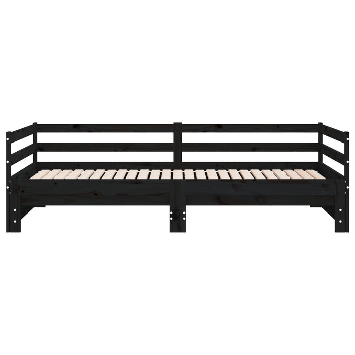 Dormeuse Estraibile Nera Massello di Pino 2x(90x200) cm 806954