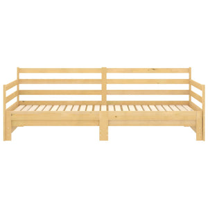 Divano Letto Estraibile in Legno Massello di Pino 2x(90x200) cm 806955