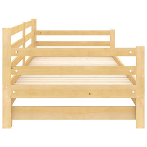 Divano Letto Estraibile in Legno Massello di Pino 2x(90x200) cm 806955