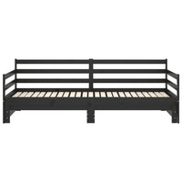 Dormeuse Estraibile Nera in Massello di Pino 2x(90x200) cm