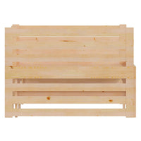 Divano Letto Estraibile in Legno Massello di Pino 2x(90x200) cm 806965