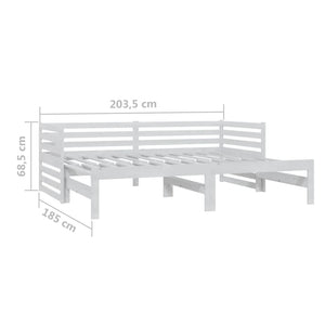 Dormeuse Estraibile Bianca in Massello di Pino 2x(90x200) cm 806966