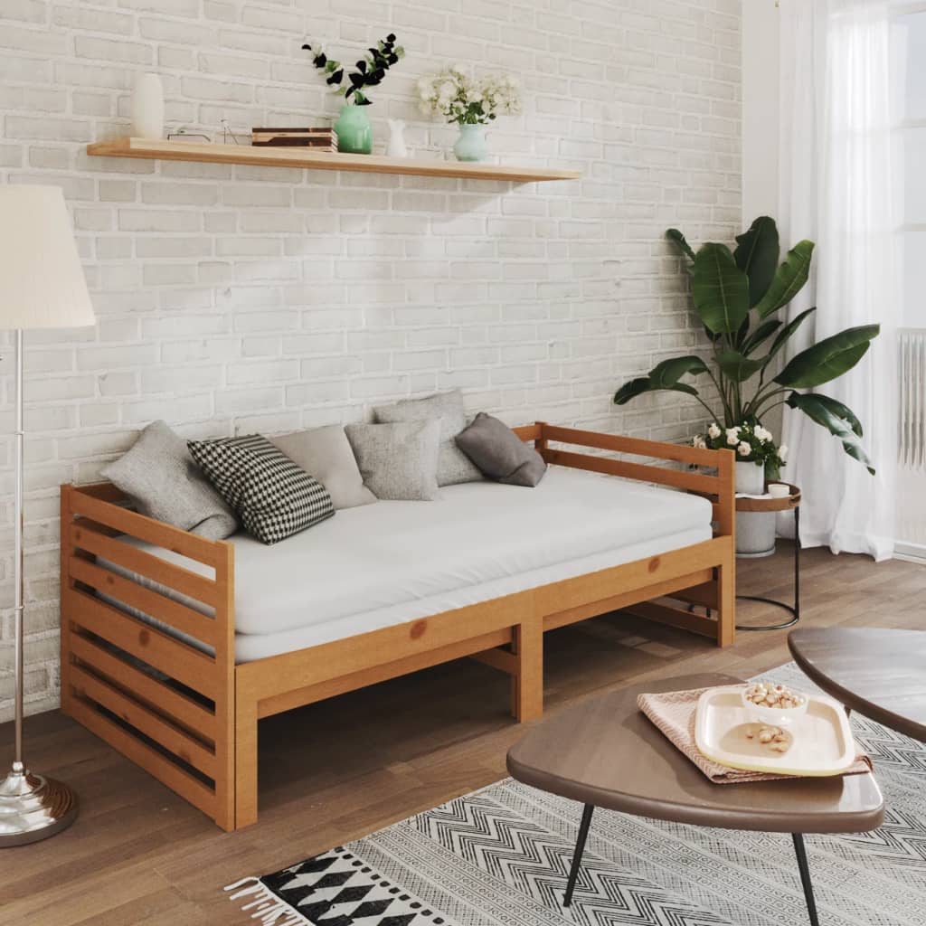 Dormeuse Estraibile senza Materasso Marrone Ambra 2x(90x200) cm 806968