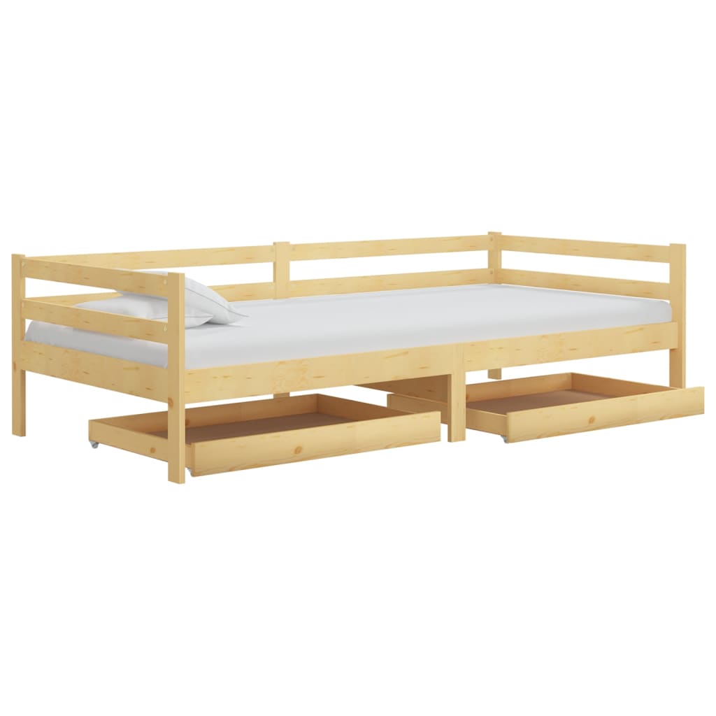 Cassettoni da Letto 2 pz in Legno Massello di Pino 806970