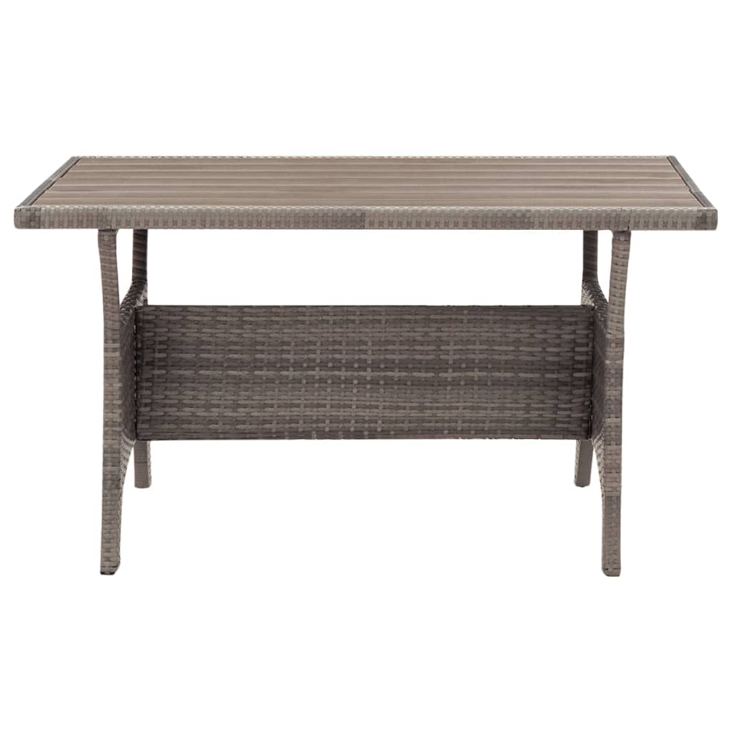 Tavolo da Giardino Grigio 120x70x66 cm in Polyrattan 316584