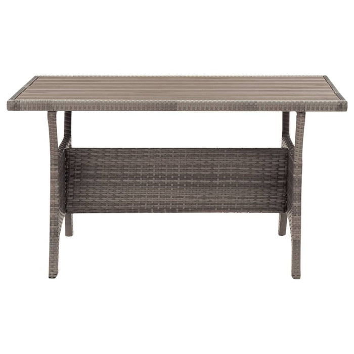 Tavolo da Giardino Grigio 120x70x66 cm in Polyrattan 316584