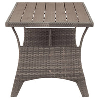 Tavolo da Giardino Grigio 120x70x66 cm in Polyrattan 316584