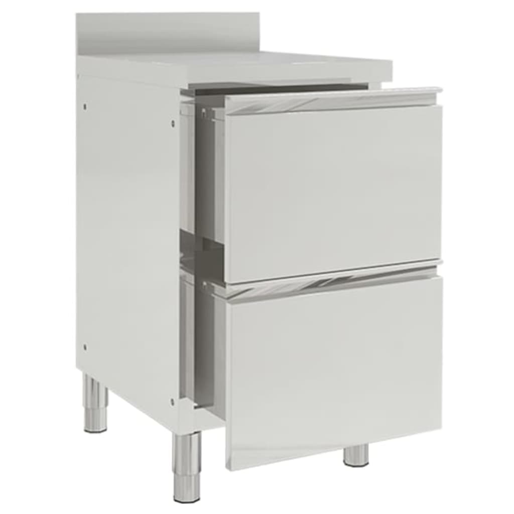 Set di 2 mobili da cucina professionale 96 cm con 2 cassetti in acciaio inox 02_0000007