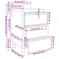 Mobili da cucina commerciali 2 pz 50x60x96 cm in acciaio inox 3081934