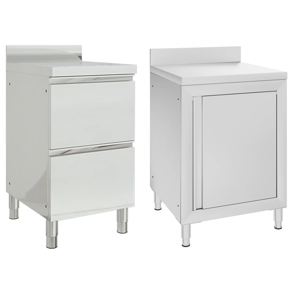 Set di 2 mobili da cucina professionale 96 cm in acciaio inox 02_0000005