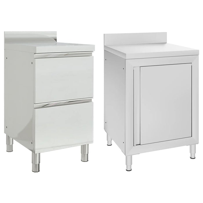 Set di 2 mobili da cucina professionale 96 cm in acciaio inox 02_0000005