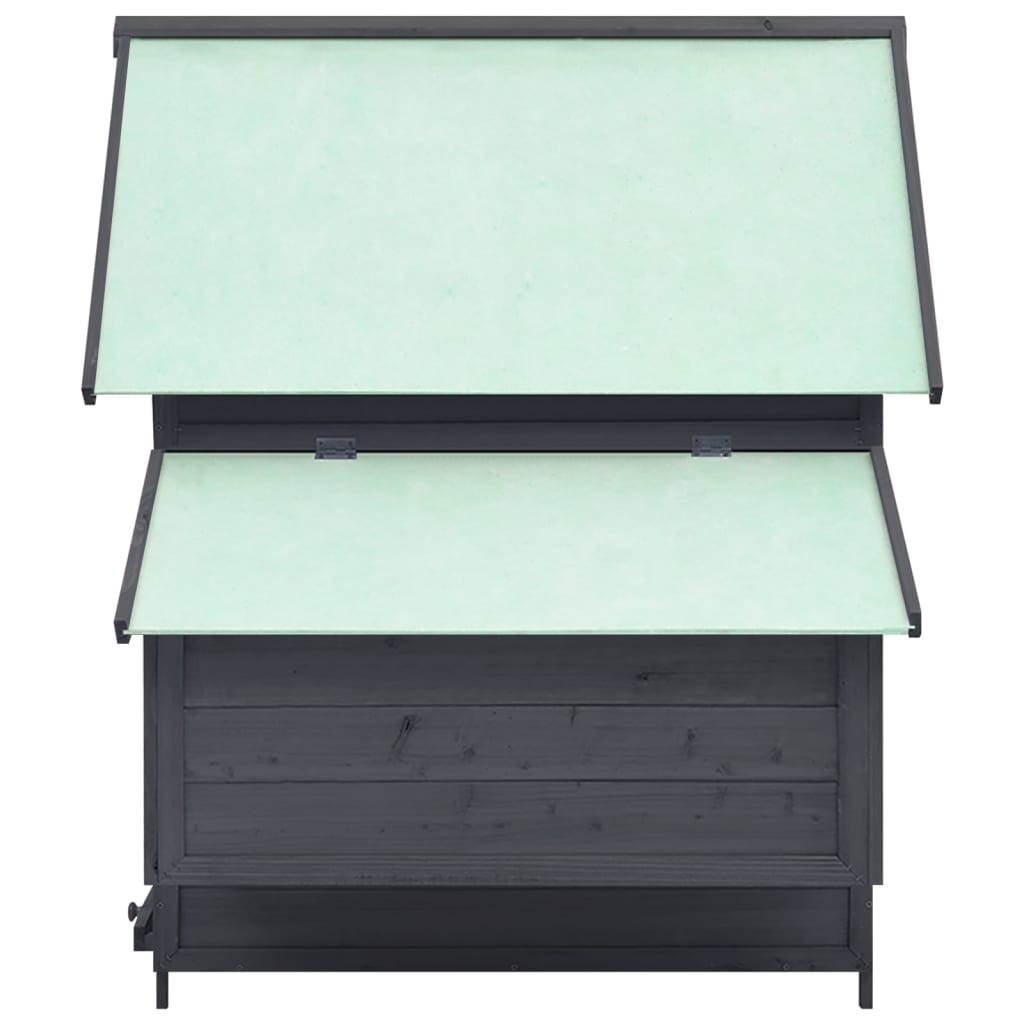 Pollaio 152 x 96 x 110 cm in legno massello di abete grigio e bianco 02_0001703