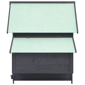 Pollaio 152 x 96 x 110 cm in legno massello di abete grigio e bianco 02_0001703