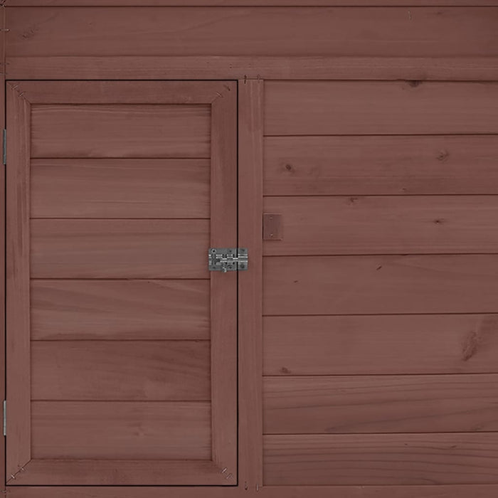 Pollaio 152 x 96 x 110 cm in legno massello di abete moka e bianco 02_0001706