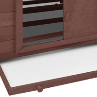 Pollaio 152 x 96 x 110 cm in legno massello di abete moka e bianco 02_0001706