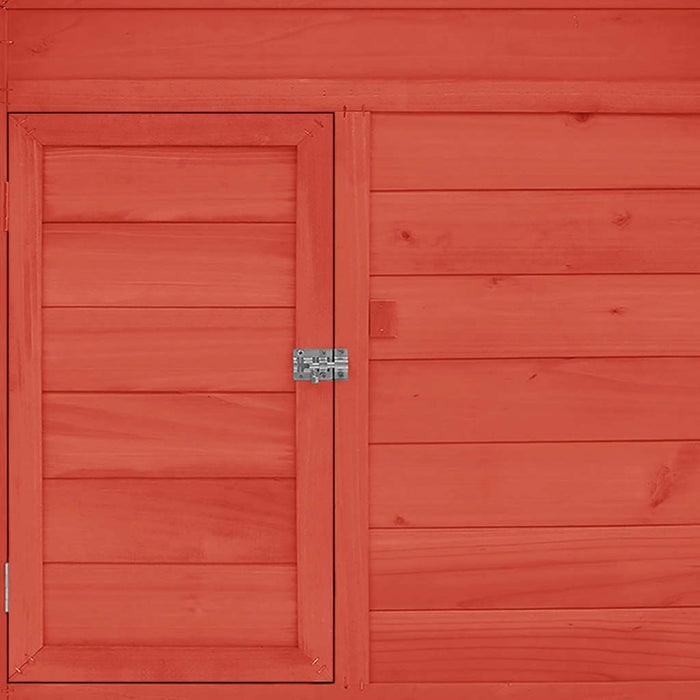 Pollaio Rosso e Bianco 152x96x110 cm in Legno Massello di Abete cod mxl 50268