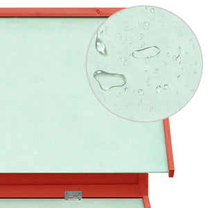 Pollaio Rosso e Bianco 152x96x110 cm in Legno Massello di Abete cod mxl 50268