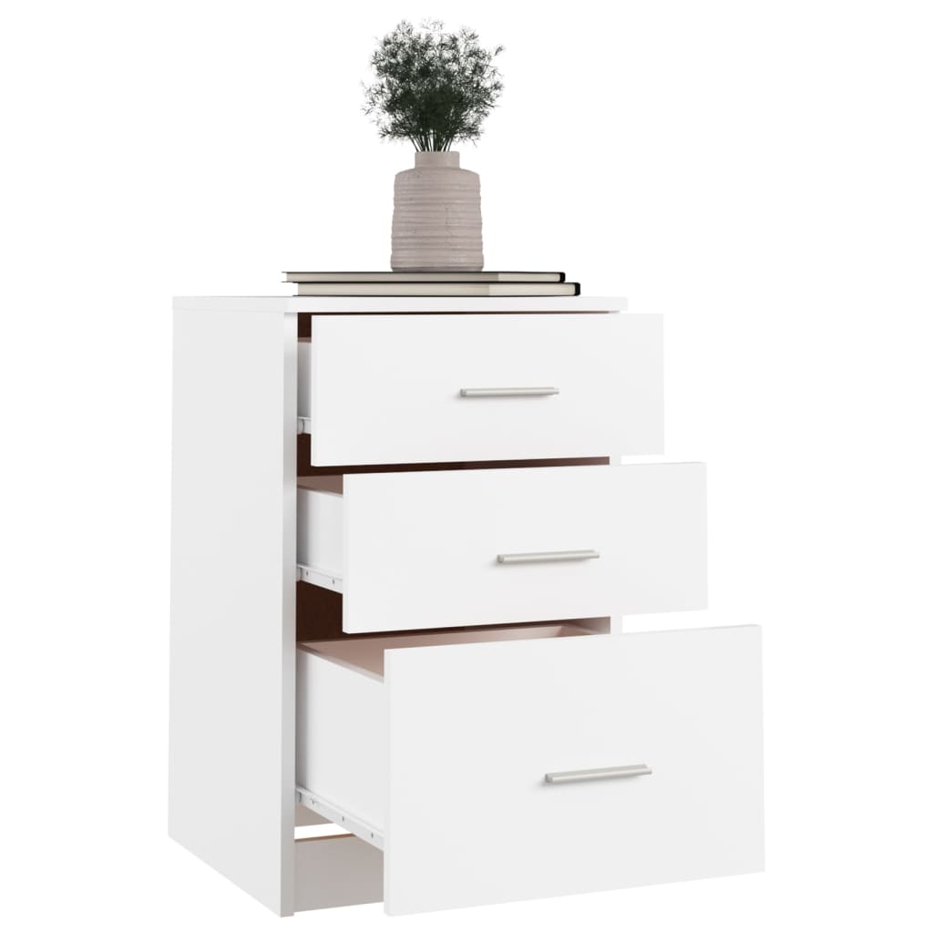 Comodino Bianco 40x40x63 cm in Legno Multistrato 808639