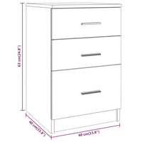 Comodino Bianco 40x40x63 cm in Legno Multistrato 808639