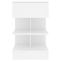 Comodini Bianchi 2 pz-Set di 2 Tavolino da notte 40x35x65 cm in Legno Ingegnerizzato