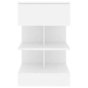 Comodini Bianchi 2 pz-Set di 2 Tavolino da notte 40x35x65 cm in Legno Ingegnerizzato