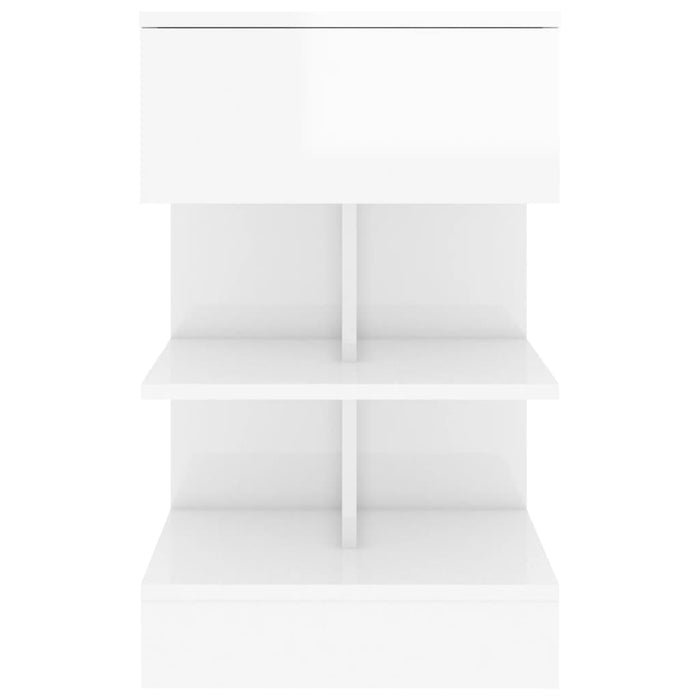 Comodini 2 pz Bianco Lucido 40x35x65 cm 808661
