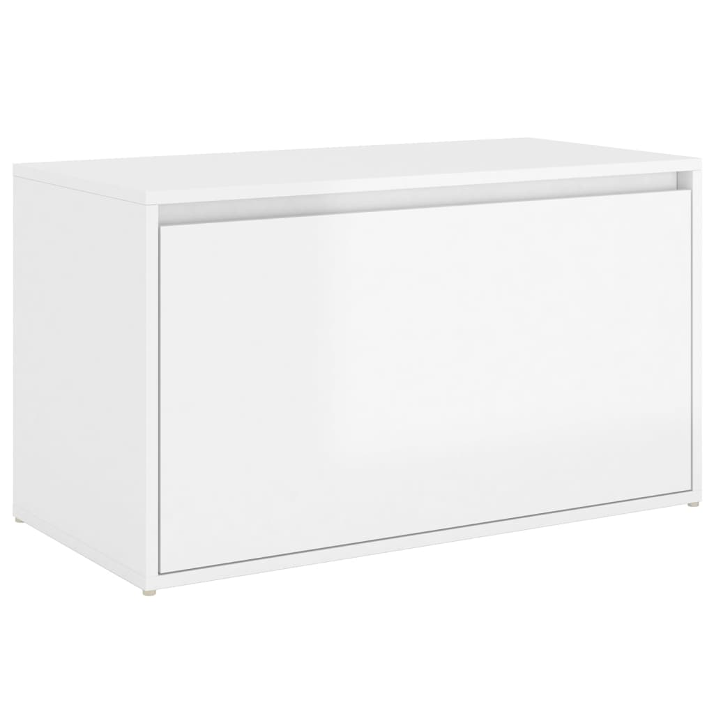 Panca da Ingresso 80x40x45 cm Bianco Lucido Legno Multistrato 808672