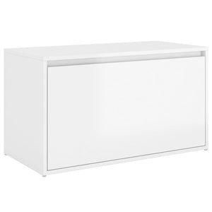 Panca da Ingresso 80x40x45 cm Bianco Lucido Legno Multistrato 808672