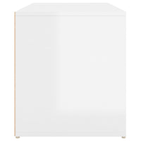 Panca da Ingresso 80x40x45 cm Bianco Lucido Legno Multistrato 808672
