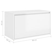 Panca da Ingresso 80x40x45 cm Bianco Lucido Legno Multistrato 808672