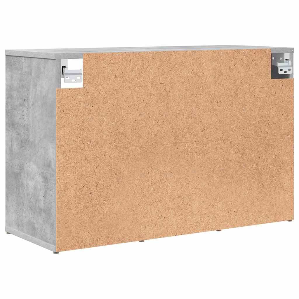 vidaXL Scarpiera Grigio cemento 77.5 x 30 x 51 cm Legno multistrato