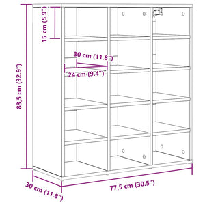 vidaXL Scarpiera Grigio cemento 77.5 x 30 x 83.5 cm Legno multistrato
