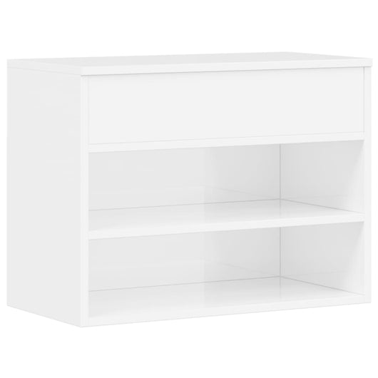Scarpiera con Panchina Bianco Lucido 60x30x45 cm in Truciolatocod mxl 73446