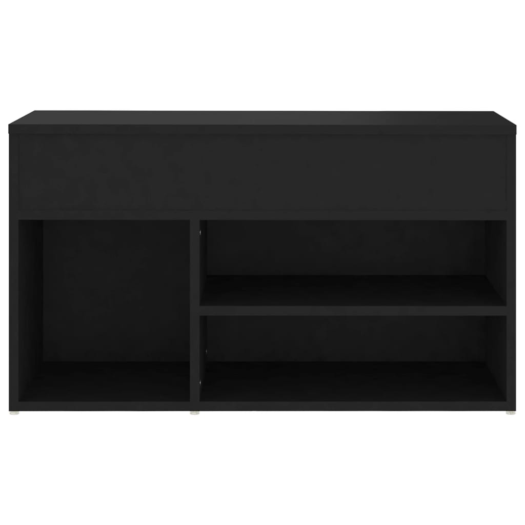 Panca Portascarpe Nera 80x30x45 cm in Truciolato 808748